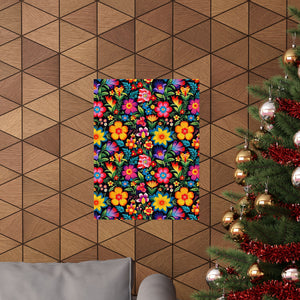 Mexican Floral Fiesta Pattern 030 - 18 in x 24 in Matte Poster
