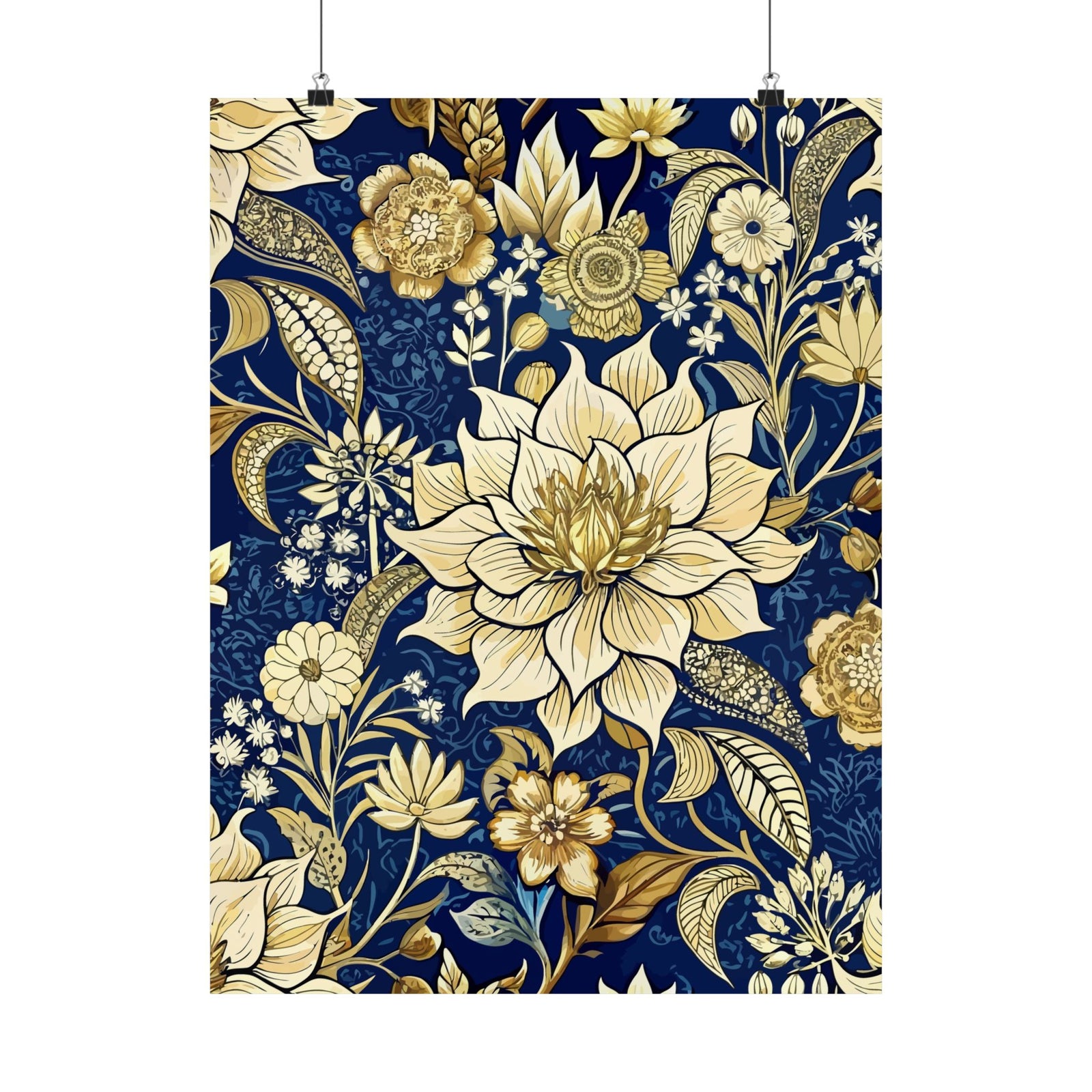 Folk Floral Pattern, Indonesian Inspired 01 - 18 in x 24 in Matte Poster