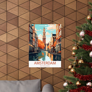 Famous Travel Destinations - Amsterdam, Netherlands - 18 in x 24 in Matte Poster