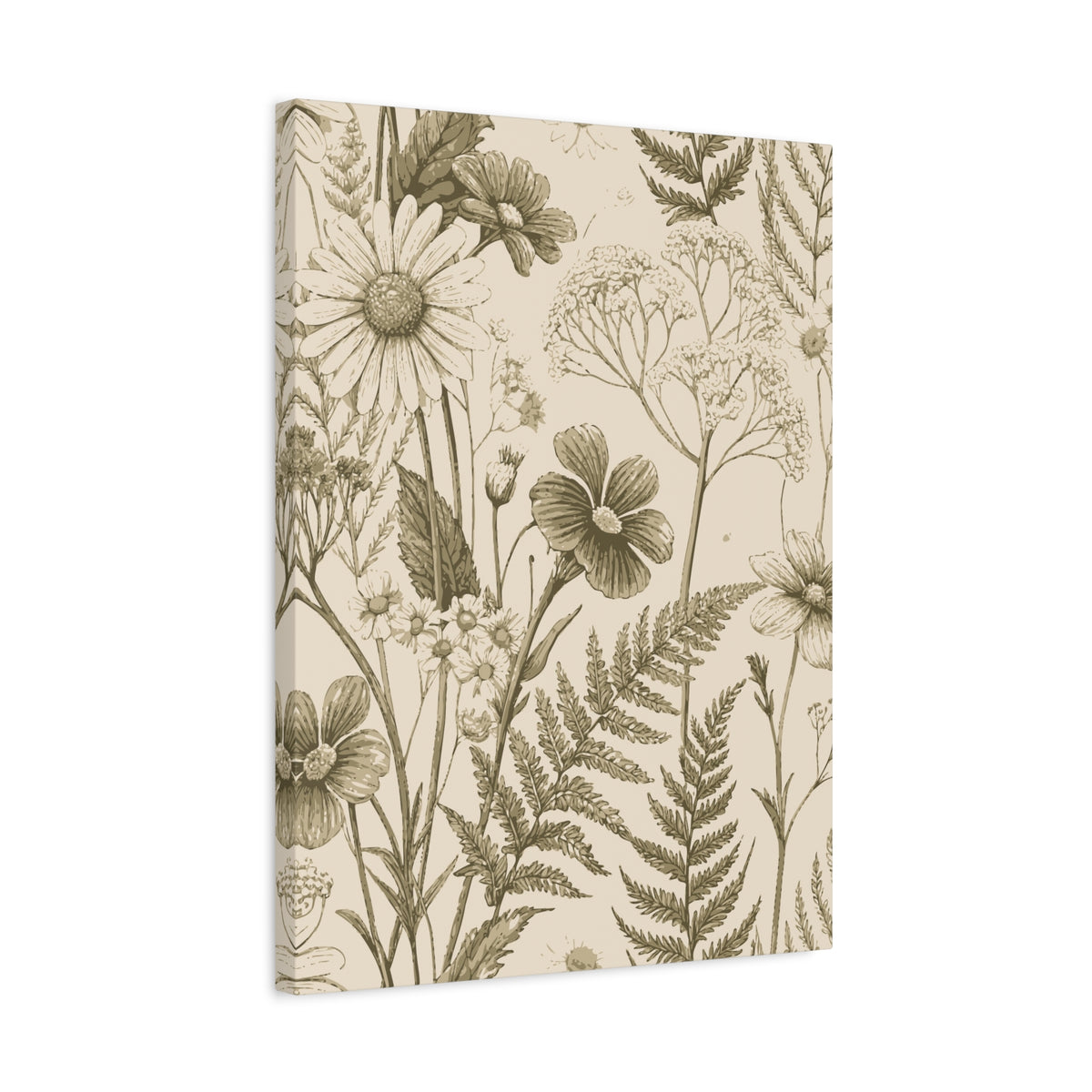 Wildflowers Pattern 126 - 18 in x 24 in Matte Canvas, Stretched, 1.25 in