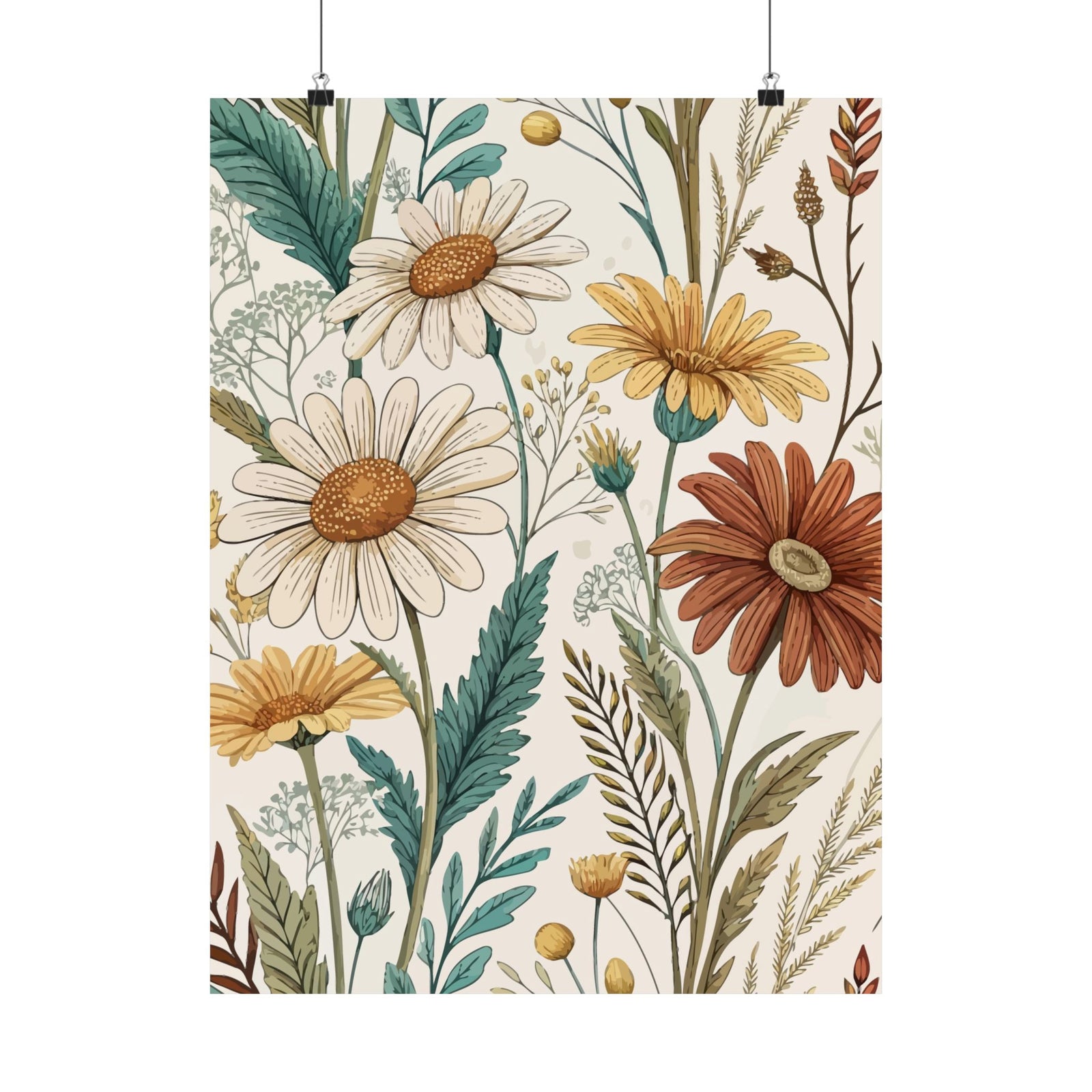 Wildflowers Pattern 015 - 18 in x 24 in Matte Poster