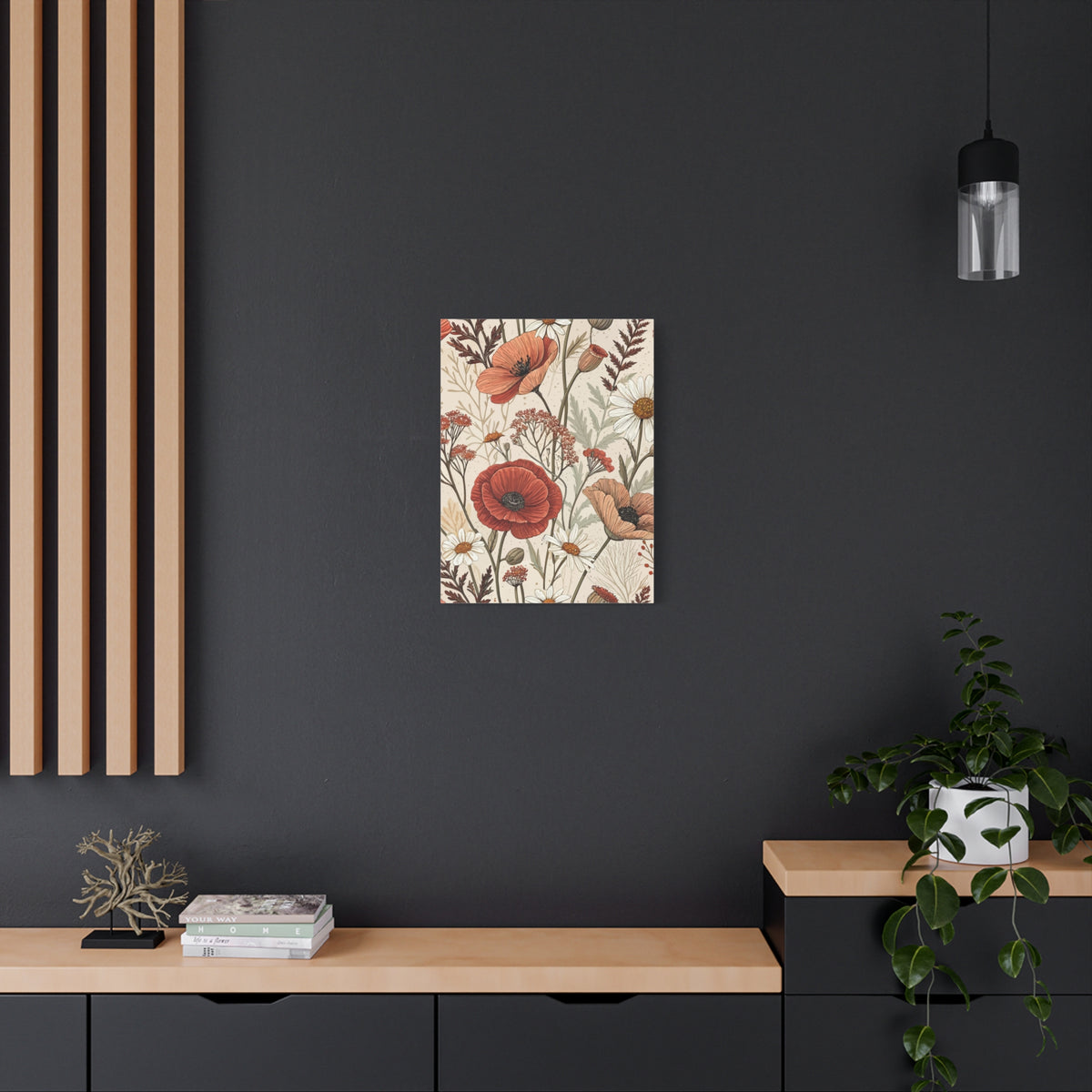 Wildflowers Pattern 040 - 18 in x 24 in Matte Canvas, Stretched, 1.25 in