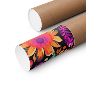 Mexican Floral Fiesta Pattern 059 - 18 in x 24 in Matte Poster