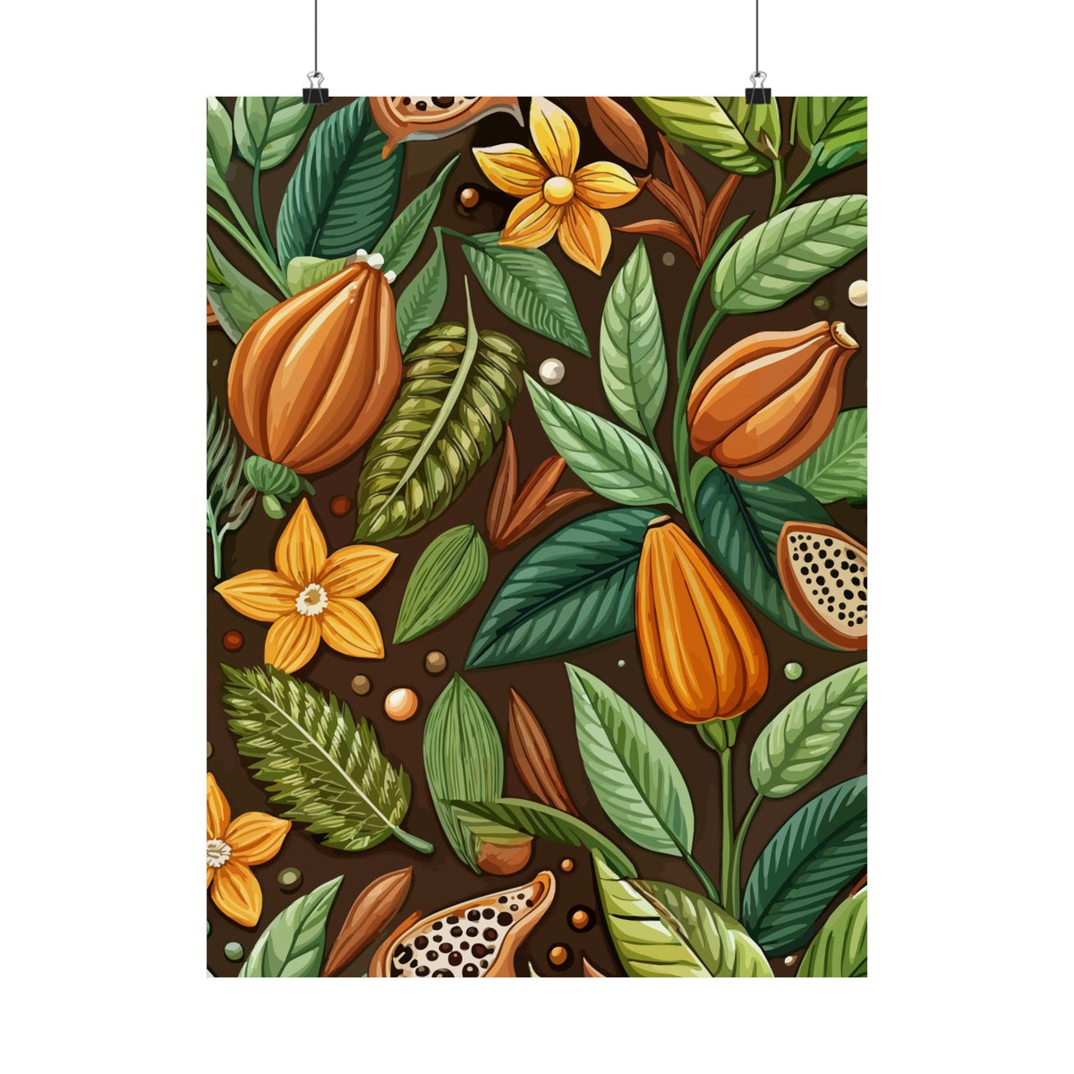 Folk Floral Pattern, Mayan Inspired 02 - 18 in x 24 in Matte Poster
