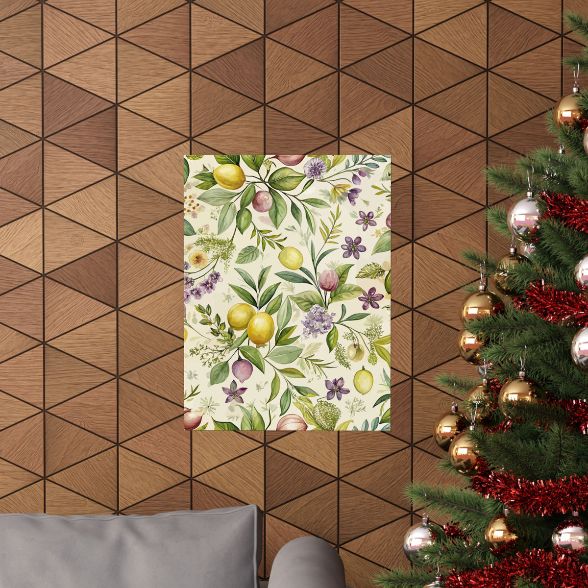 Folk Floral Pattern, Italian Inspired 02 - 18 in x 24 in Matte Poster