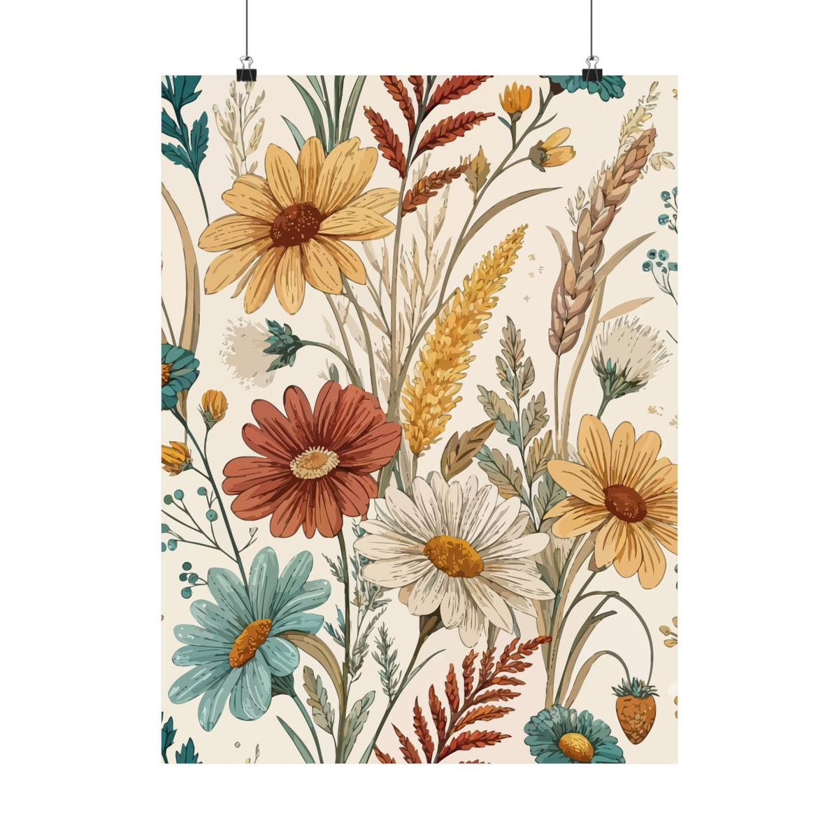 Wildflowers Pattern 004 - 18 in x 24 in Matte Poster