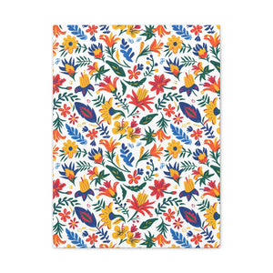 Mexican Floral Fiesta Pattern 021 - 18 in x 24 in Matte Canvas, Stretched, 1.25 in