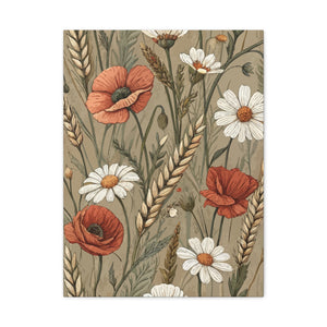 Wildflowers Pattern 142 - 18 in x 24 in Matte Canvas, Stretched, 1.25 in