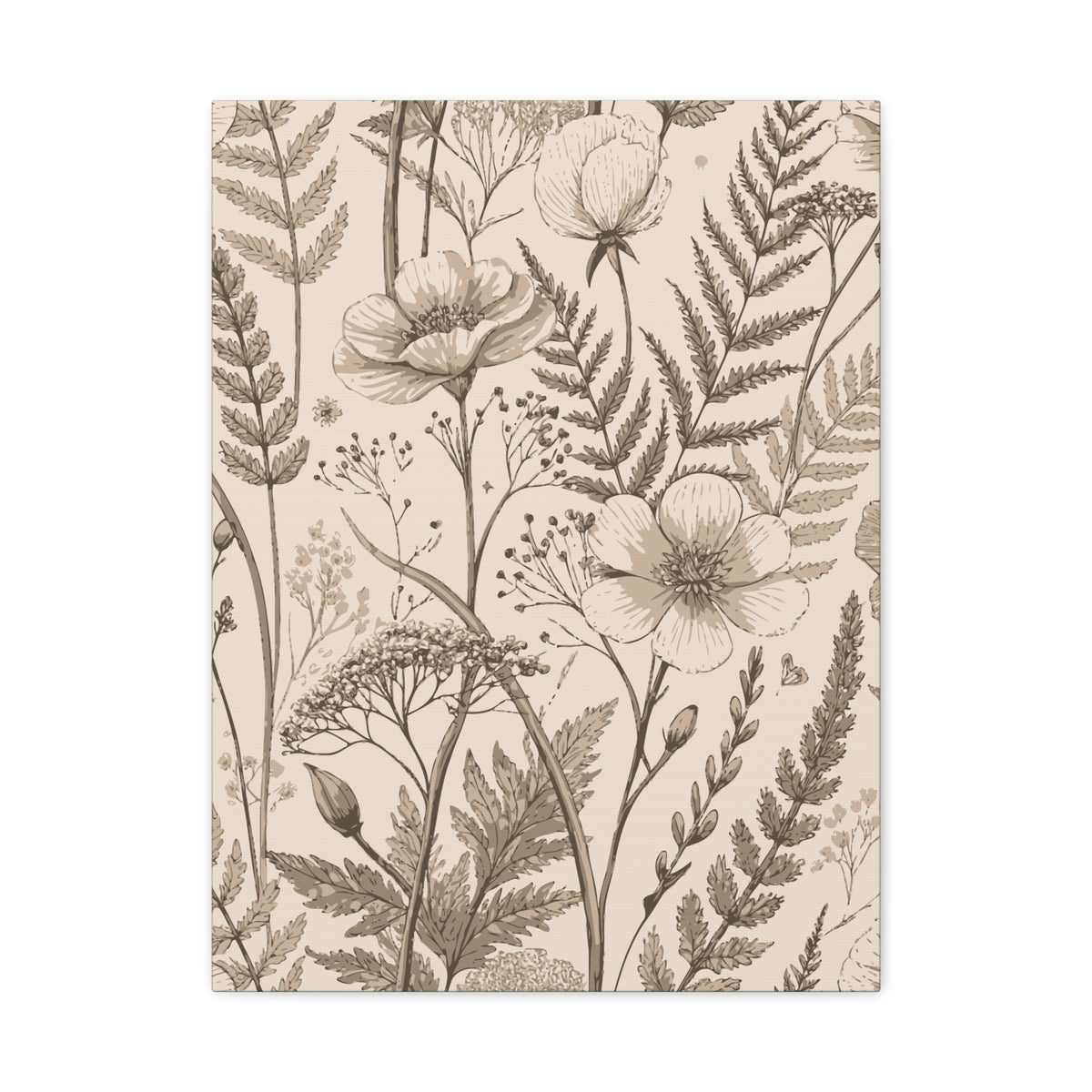 Wildflowers Pattern 051 - 18 in x 24 in Matte Canvas, Stretched, 1.25 in