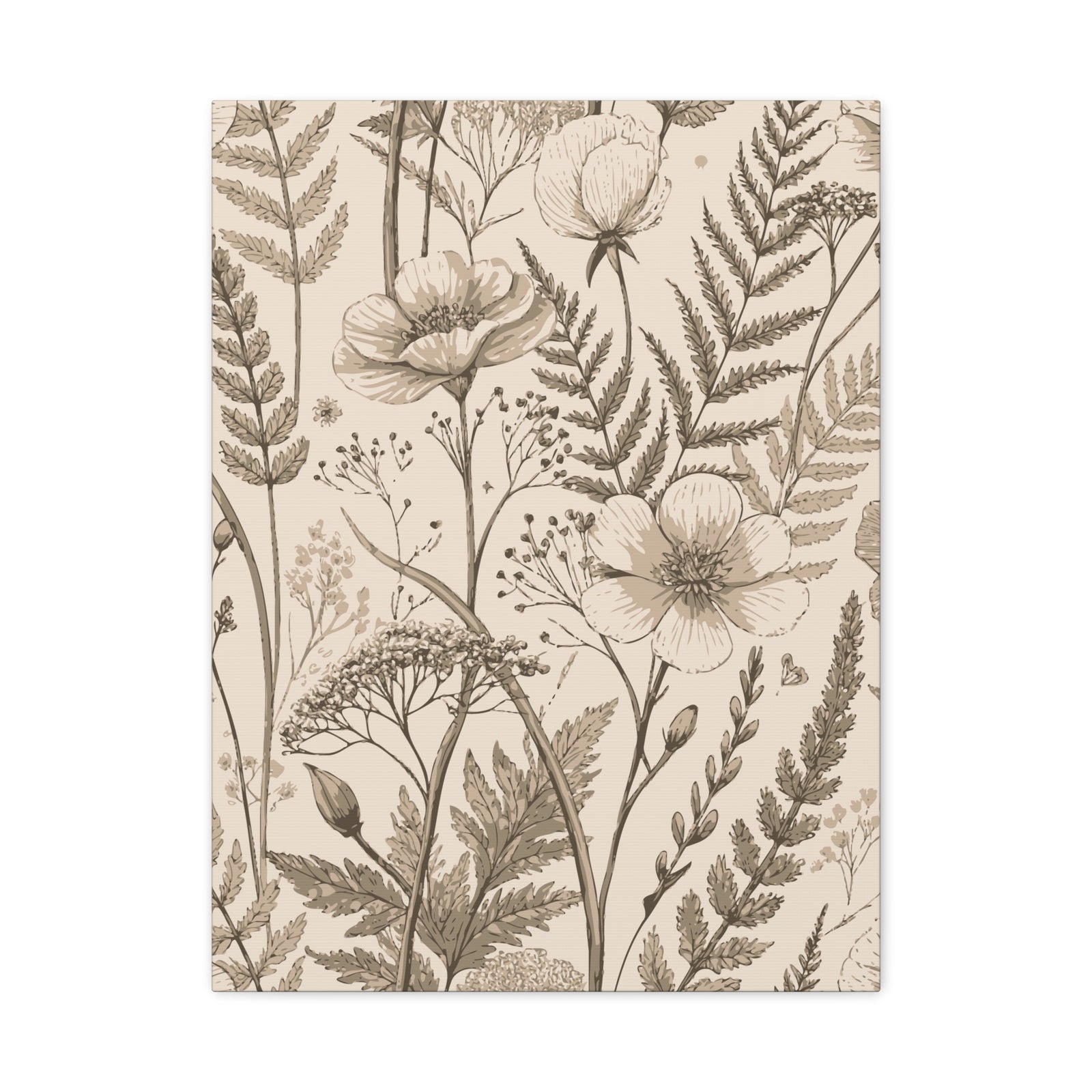 Wildflowers Pattern 051 - 18 in x 24 in Matte Canvas, Stretched, 1.25 in