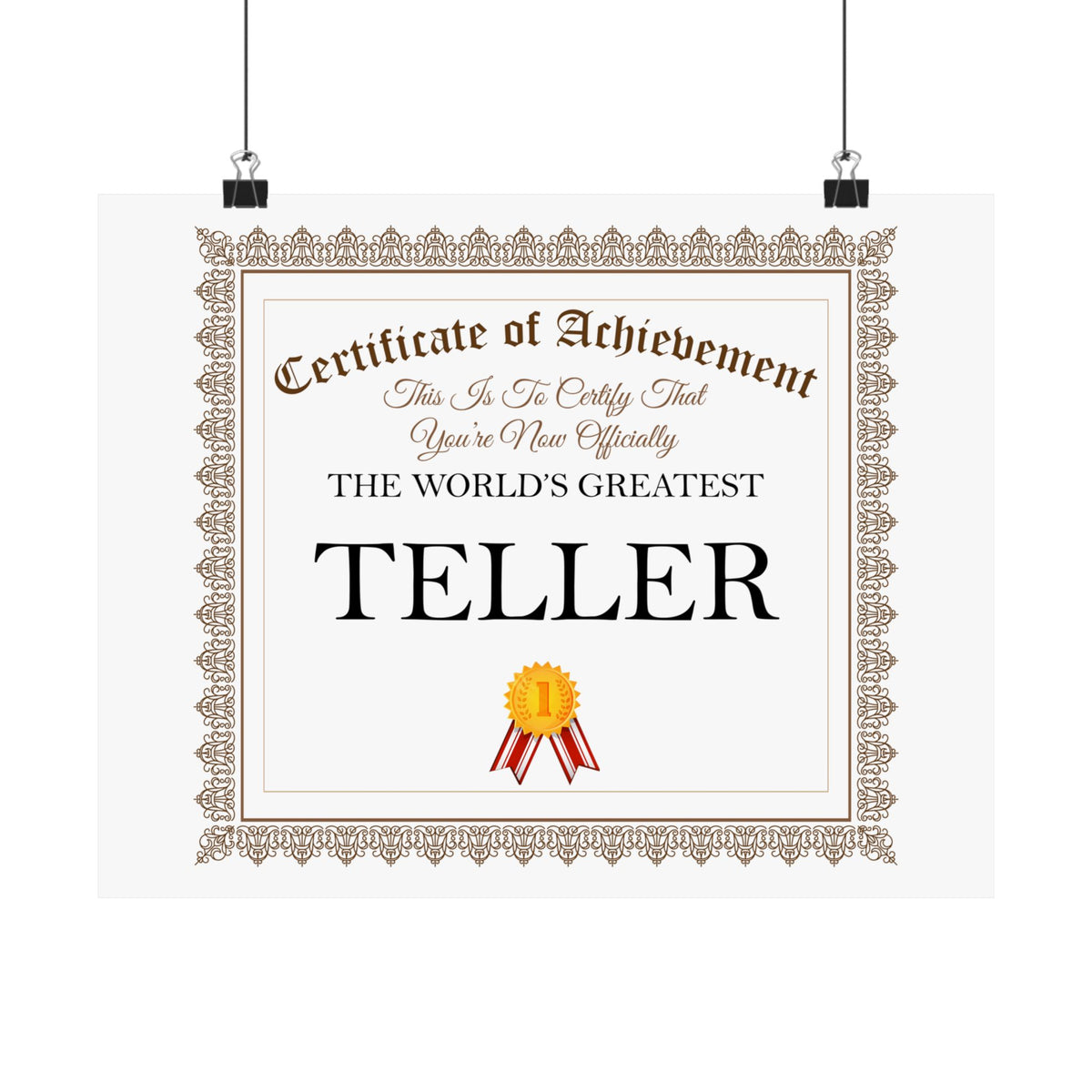 World's Greatest Teller - 14 in x 11 in Matte Poster