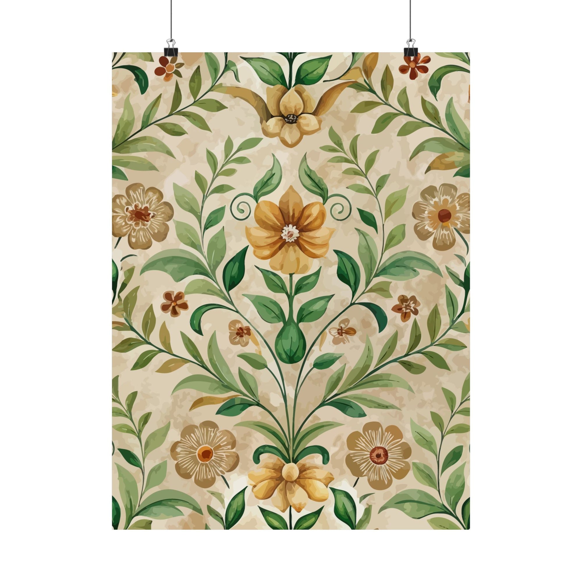 Folk Floral Pattern, Armenian Inspired 01 - 18 in x 24 in Matte Poster
