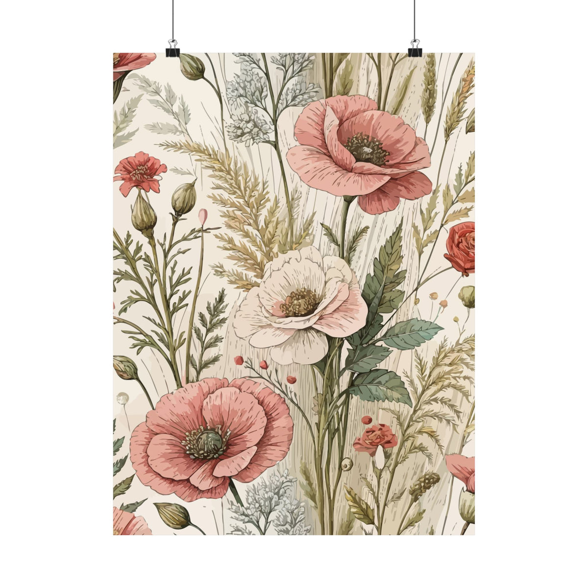 Wildflowers Pattern 177 - 18 in x 24 in Matte Poster