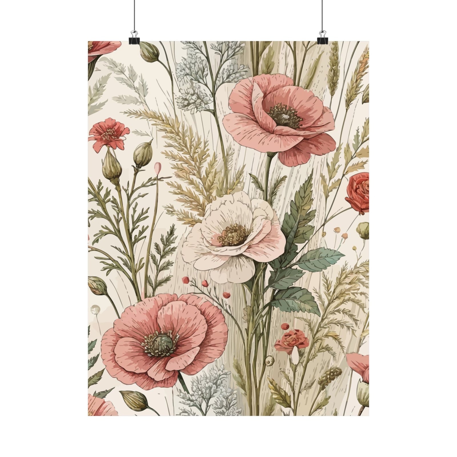 Wildflowers Pattern 177 - 18 in x 24 in Matte Poster