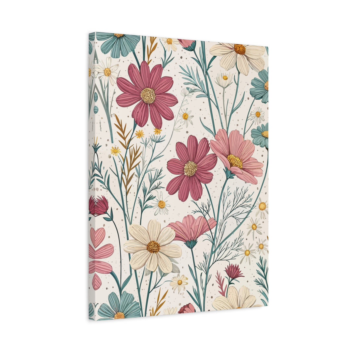 Wildflowers Pattern 110 - 18 in x 24 in Matte Canvas, Stretched, 1.25 in