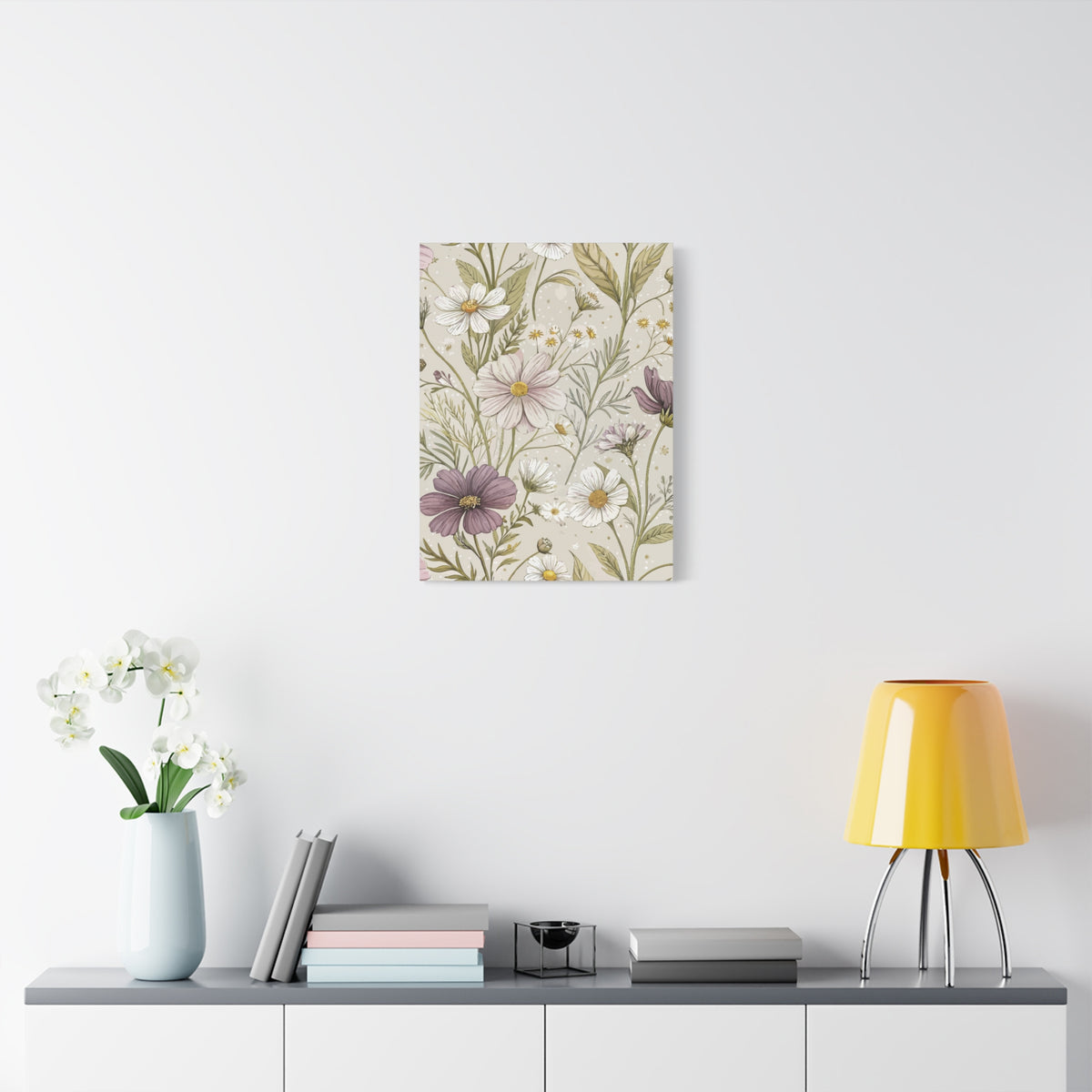 Wildflowers Pattern 102 - 18 in x 24 in Matte Canvas, Stretched, 1.25 in