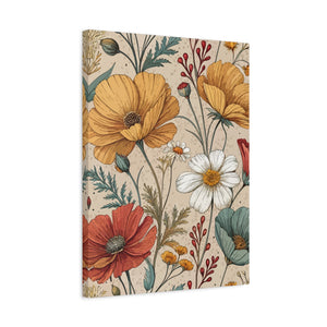 Wildflowers Pattern 031 - 18 in x 24 in Matte Canvas, Stretched, 1.25 in
