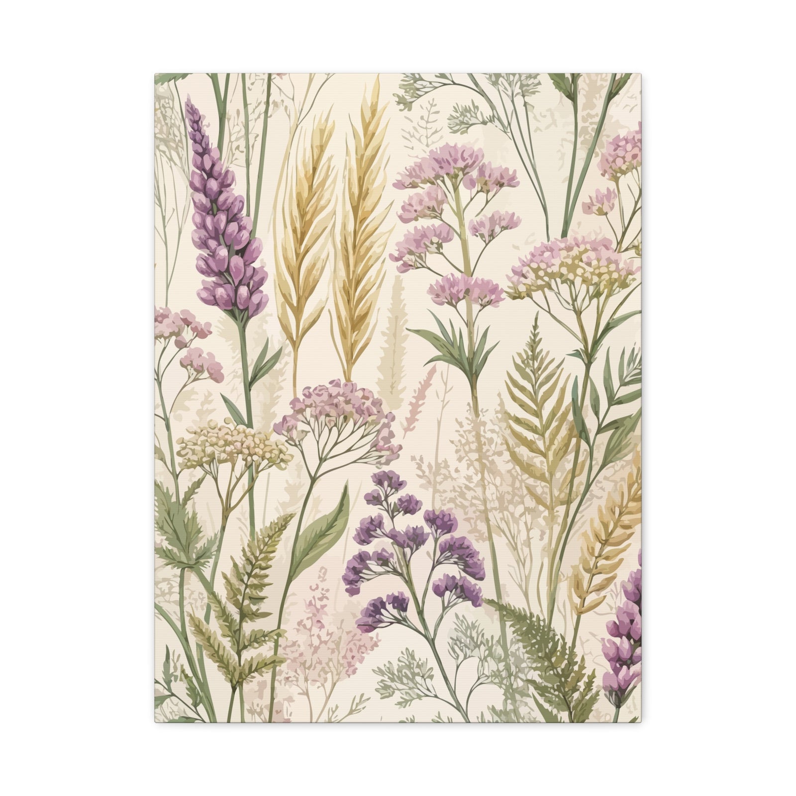 Wildflowers Pattern 146 - 18 in x 24 in Matte Canvas, Stretched, 1.25 in