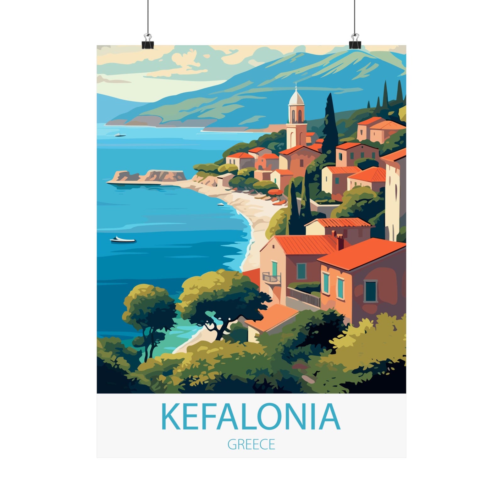 Famous Travel Destinations - Kefalonia, Greece - 18 in x 24 in Matte Poster
