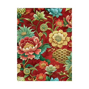 Folk Floral Pattern, Chinese Inspired 04 - 18 in x 24 in Matte Poster