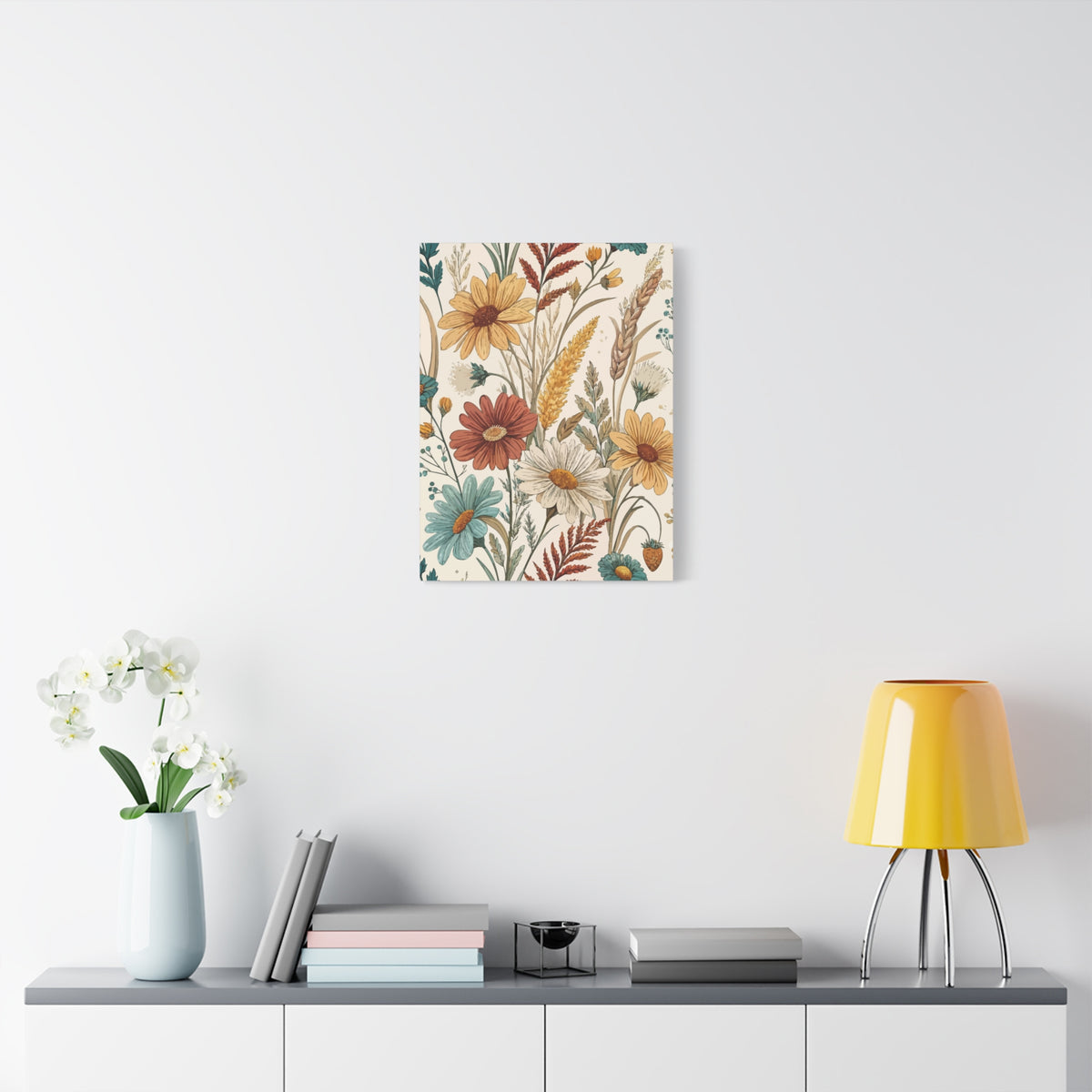 Wildflowers Pattern 004 - 18 in x 24 in Matte Canvas, Stretched, 1.25 in