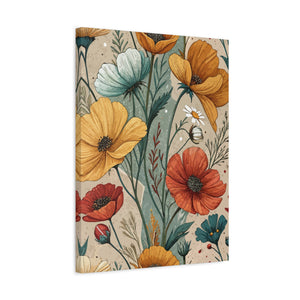 Wildflowers Pattern 032 - 18 in x 24 in Matte Canvas, Stretched, 1.25 in