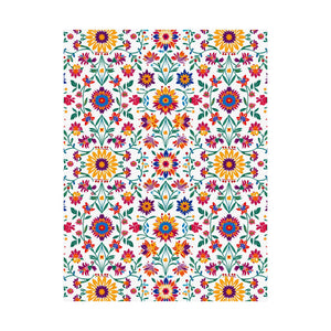 Mexican Floral Fiesta Pattern 027 - 18 in x 24 in Matte Poster