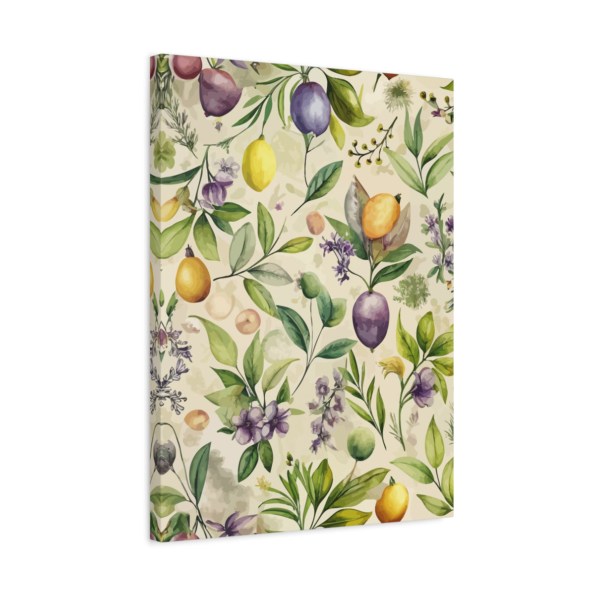 Folk Floral Pattern, Italian Inspired 01 - 18 in x 24 in Matte Canvas, Stretched, 1.25 in