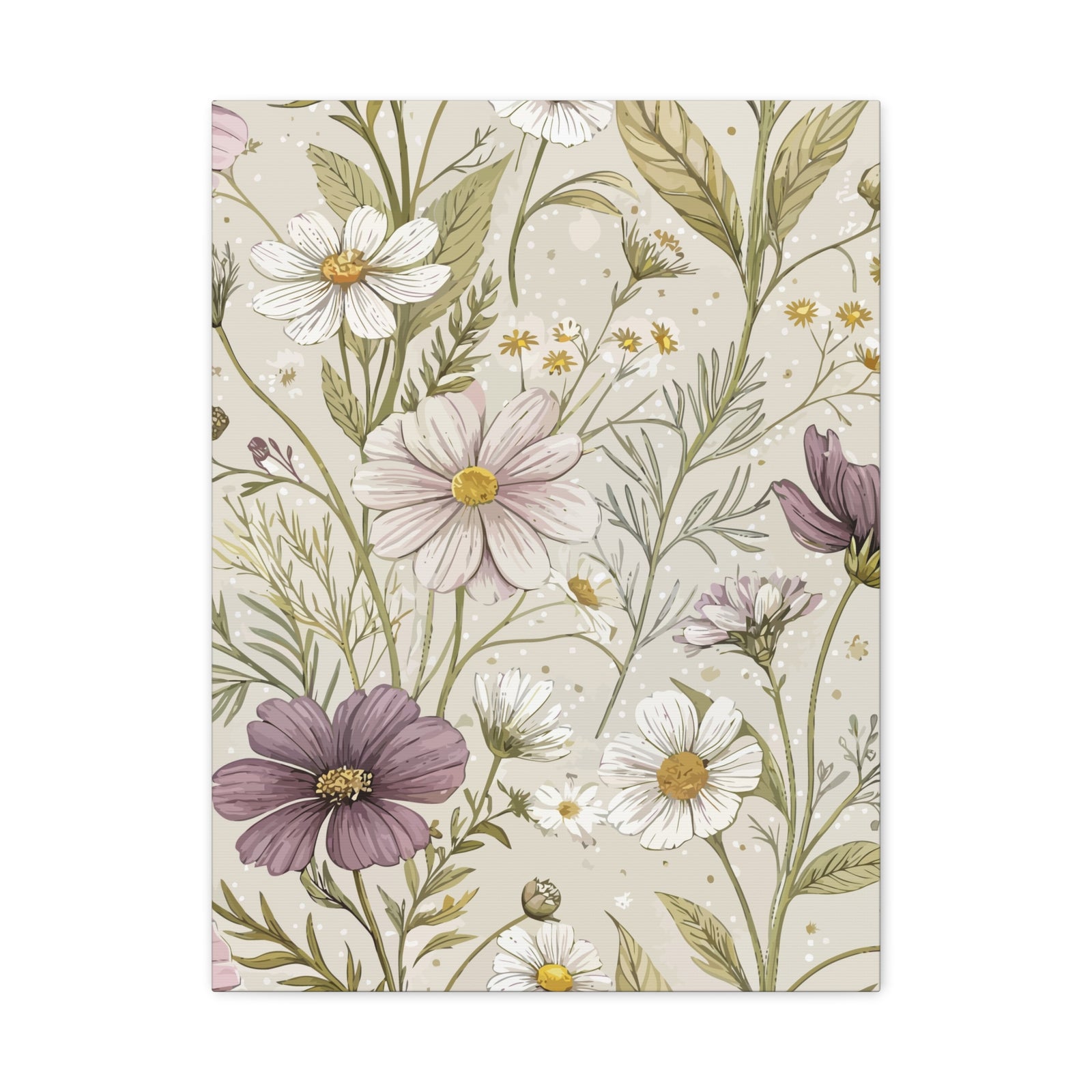 Wildflowers Pattern 102 - 18 in x 24 in Matte Canvas, Stretched, 1.25 in