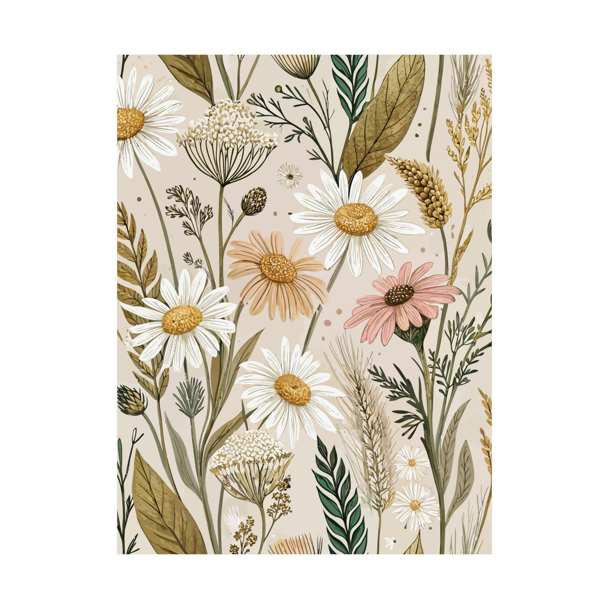 Wildflowers Pattern 012 - 18 in x 24 in Matte Poster