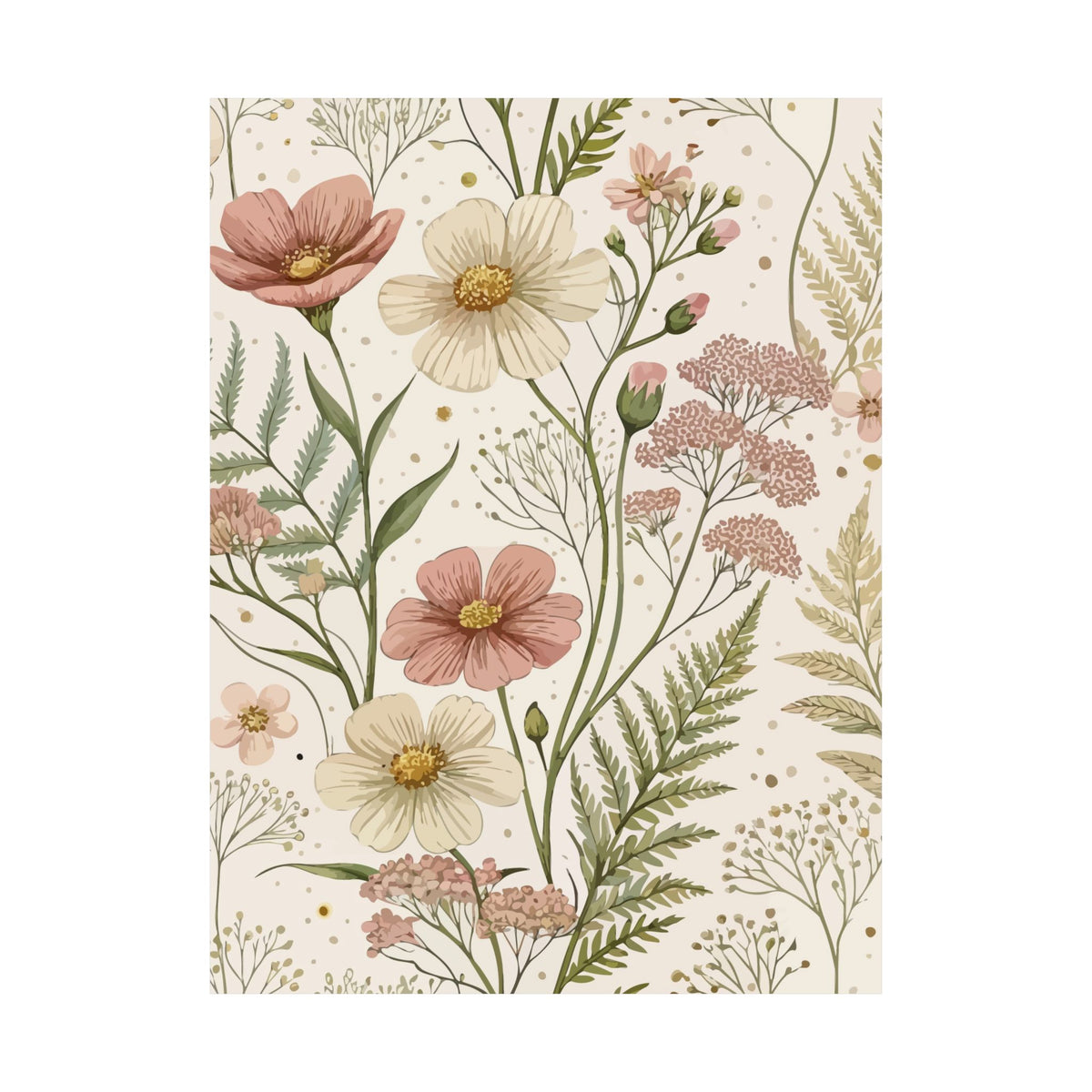 Wildflowers Pattern 054 - 18 in x 24 in Matte Poster