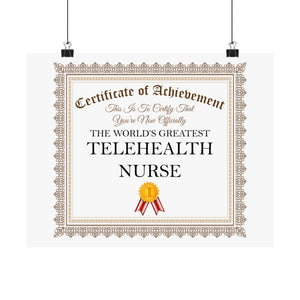 World's Greatest Telehealth Nurse - 14 in x 11 in Matte Poster