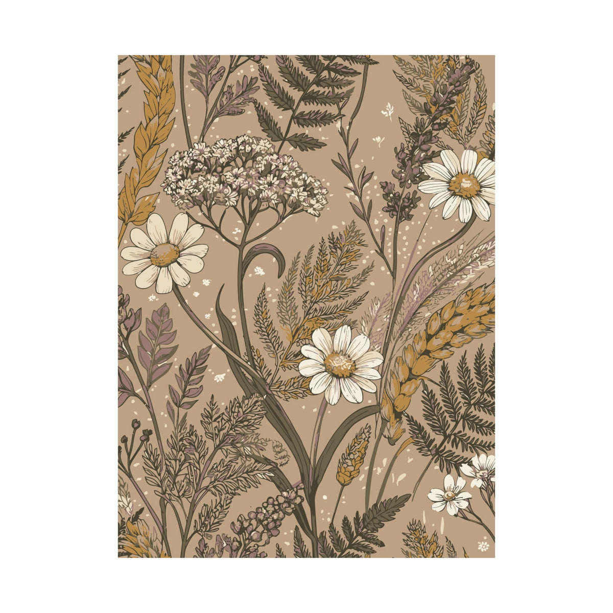 Wildflowers Pattern 080 - 18 in x 24 in Matte Poster