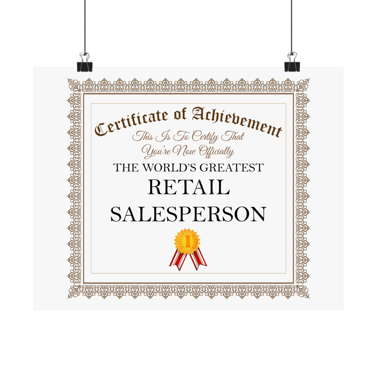 World's Greatest Retail Salesperson - 14 in x 11 in Matte Poster