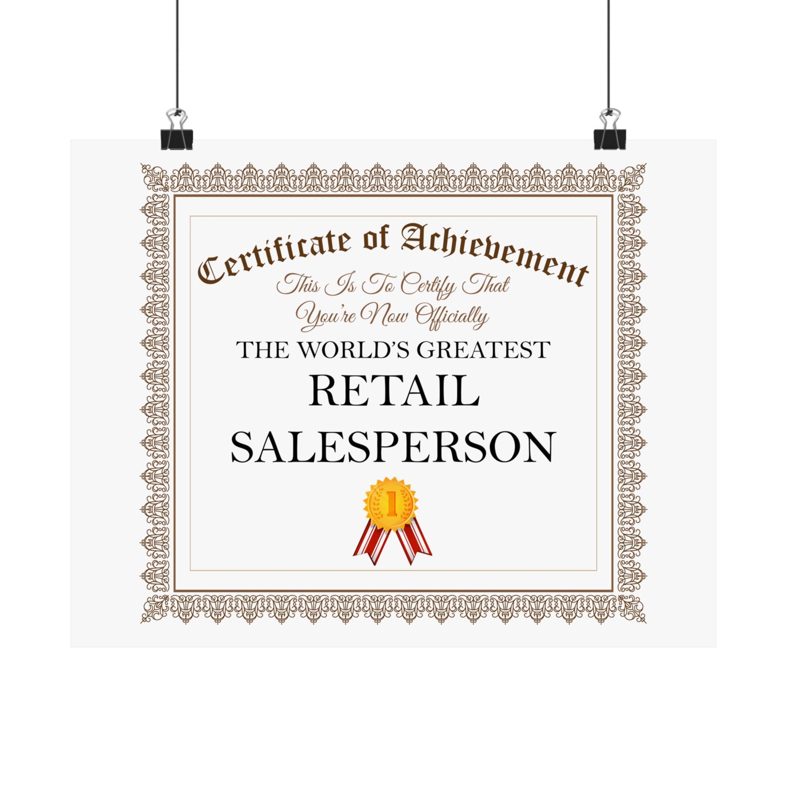 World's Greatest Retail Salesperson - 14 in x 11 in Matte Poster