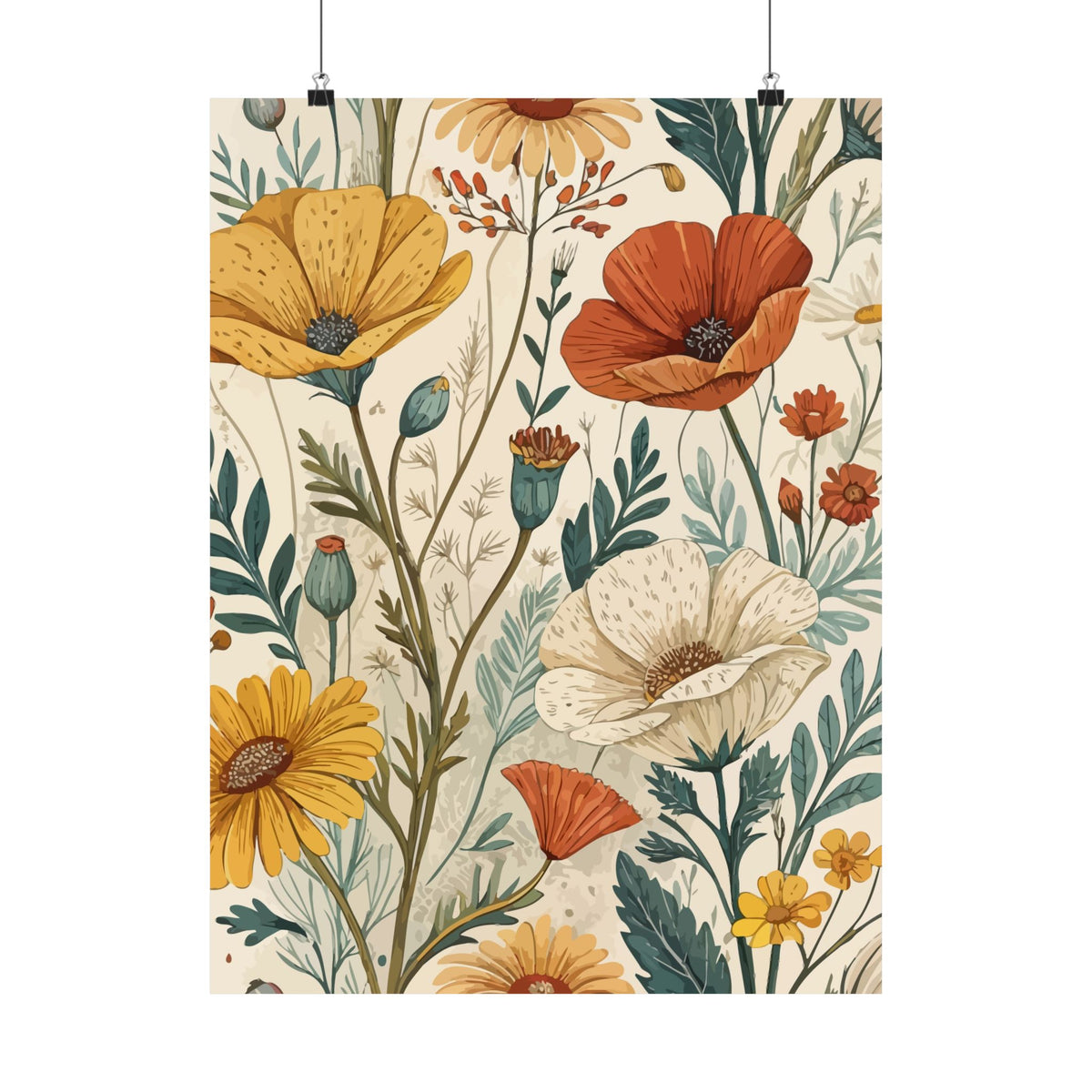 Wildflowers Pattern 170 - 18 in x 24 in Matte Poster