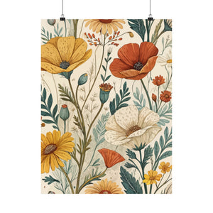 Wildflowers Pattern 170 - 18 in x 24 in Matte Poster