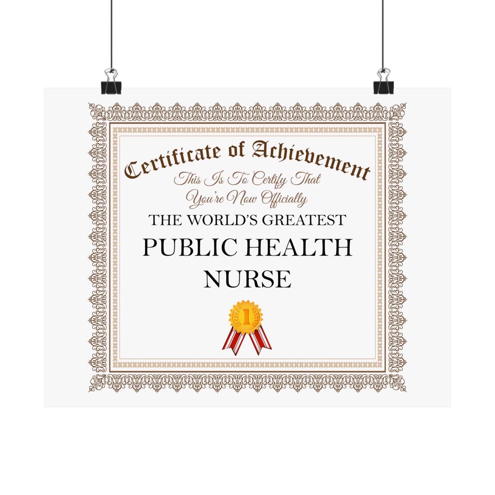 World's Greatest Public Health Nurse - 14 in x 11 in Matte Poster