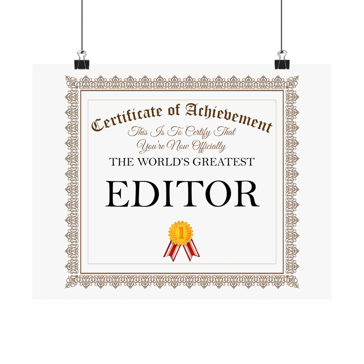 World's Greatest Editor - 14 in x 11 in Matte Poster