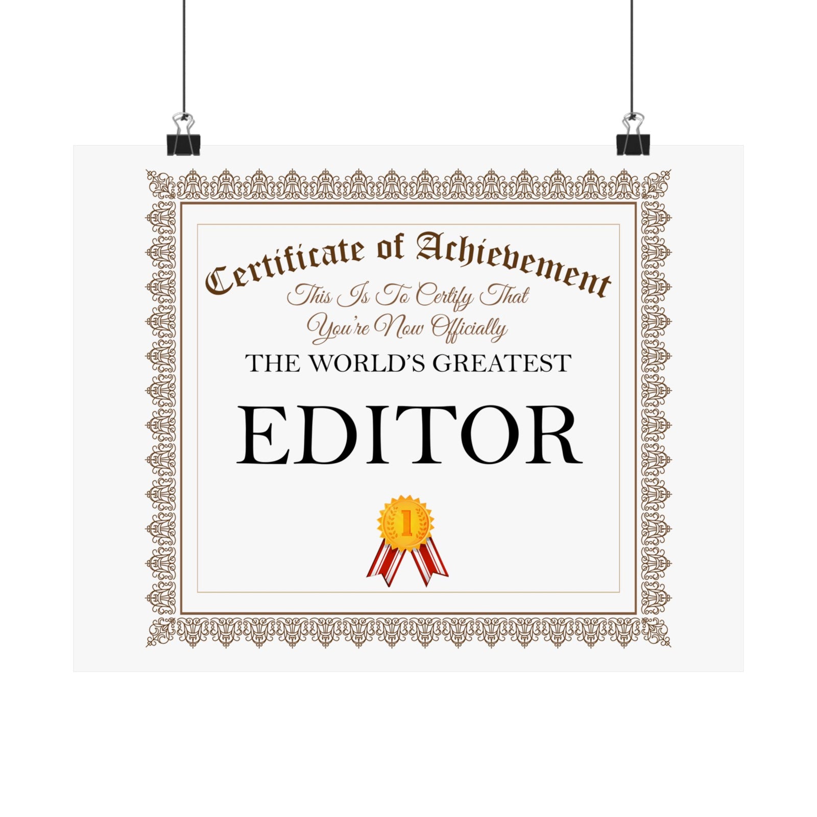 World's Greatest Editor - 14 in x 11 in Matte Poster
