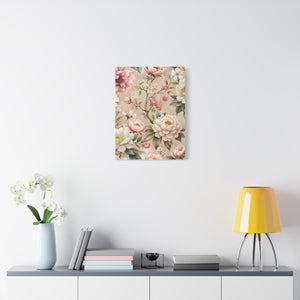 Folk Floral Pattern, Japanese Inspired 02 - 18 in x 24 in Matte Canvas, Stretched, 1.25 in