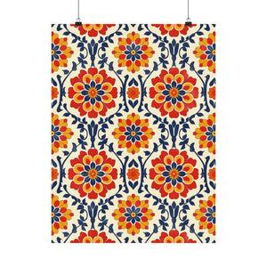 Mexican Floral Fiesta Pattern 047 - 18 in x 24 in Matte Poster