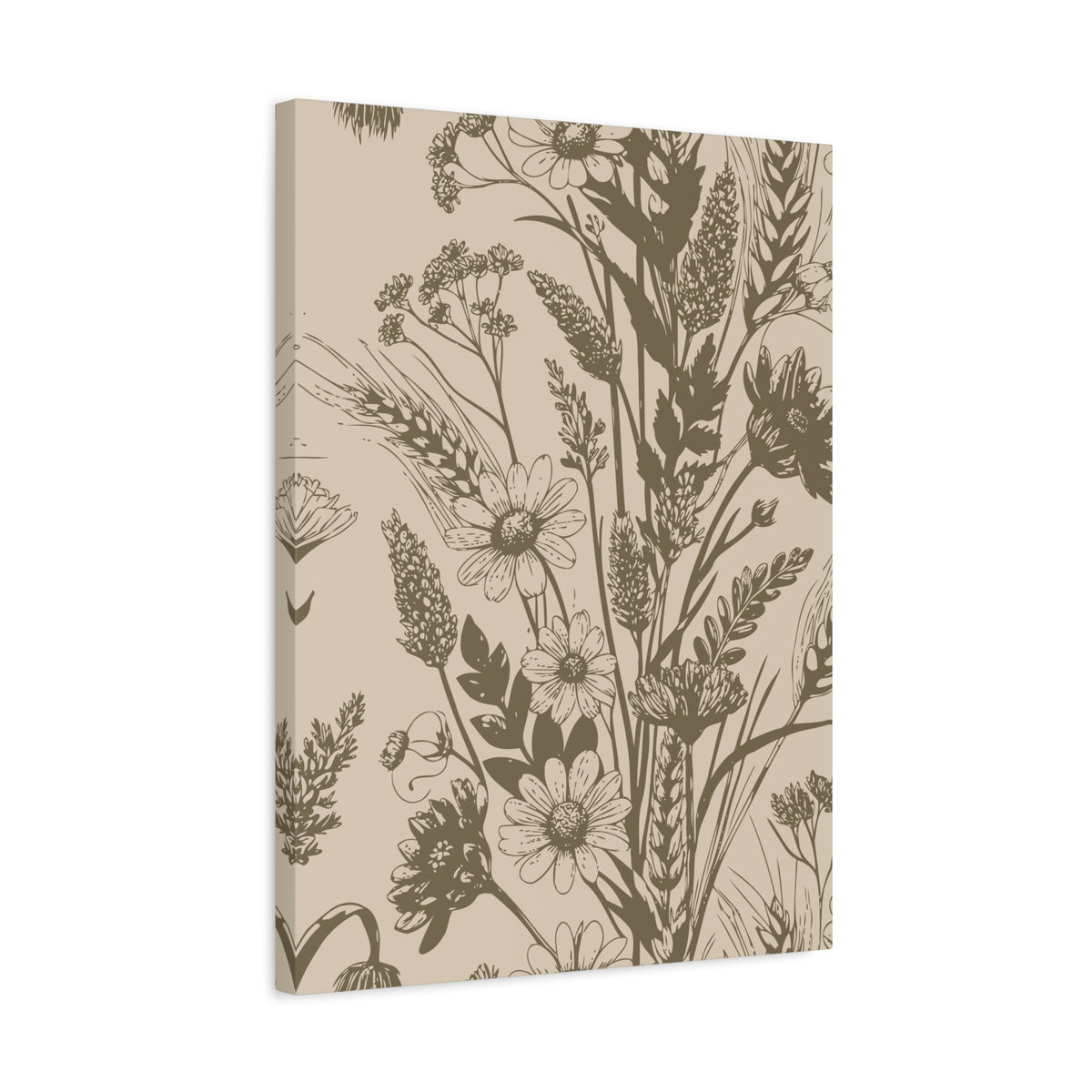 Wildflowers Pattern 133 - 18 in x 24 in Matte Canvas, Stretched, 1.25 in