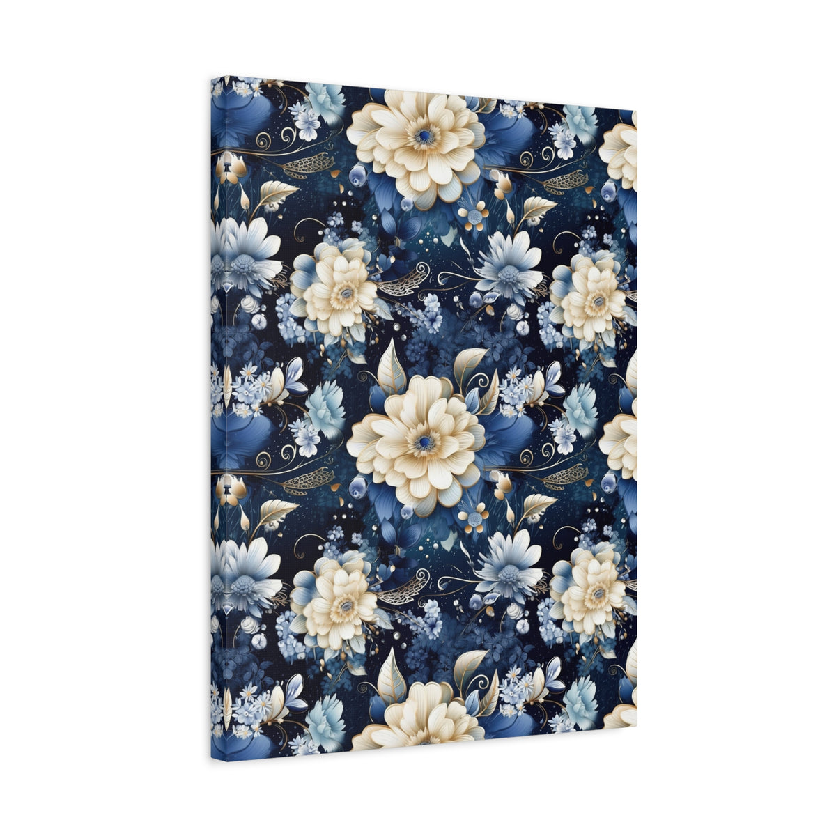 Nocturnal Bloom Pattern 001 - 18 in x 24 in Matte Canvas, Stretched, 1.25 in