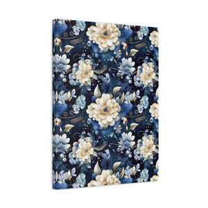 Nocturnal Bloom Pattern 001 - 18 in x 24 in Matte Canvas, Stretched, 1.25 in