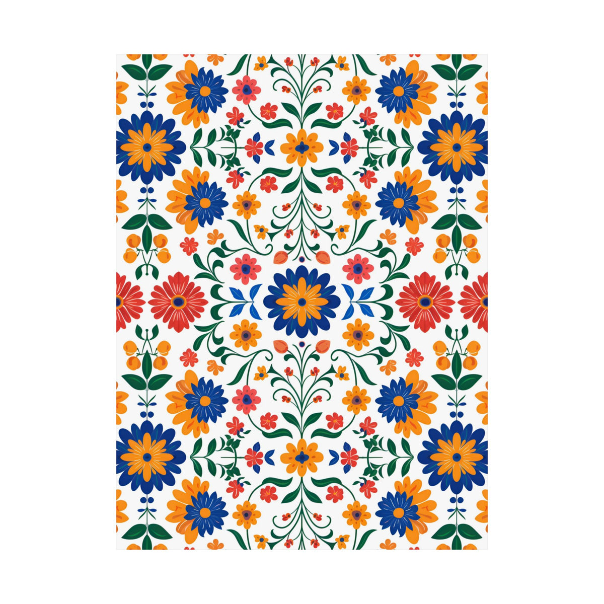 Mexican Floral Fiesta Pattern 016 - 18 in x 24 in Matte Poster