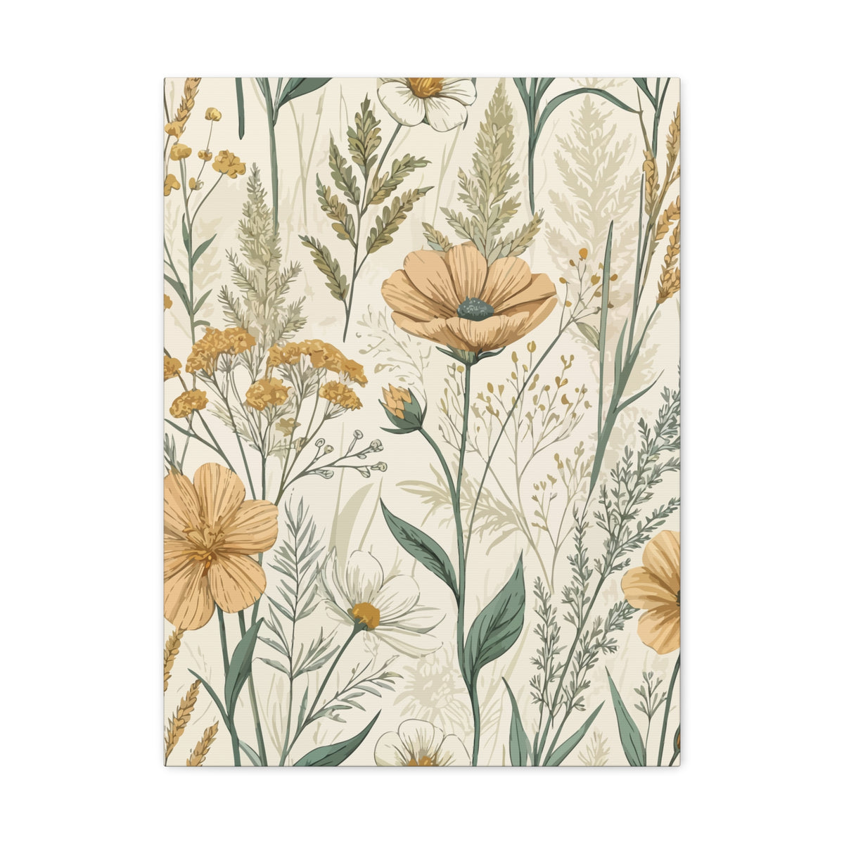 Wildflowers Pattern 162 - 18 in x 24 in Matte Canvas, Stretched, 1.25 in