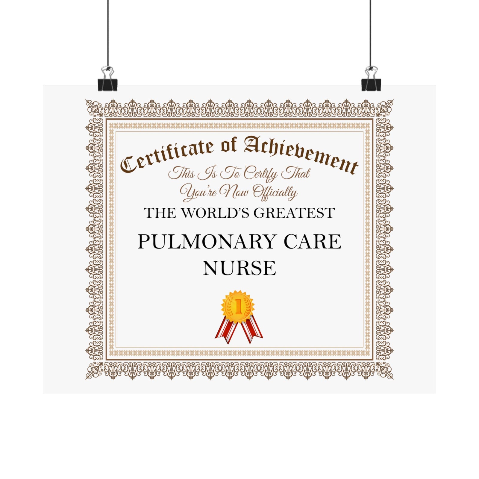 World's Greatest Pulmonary Care Nurse - 14 in x 11 in Matte Poster