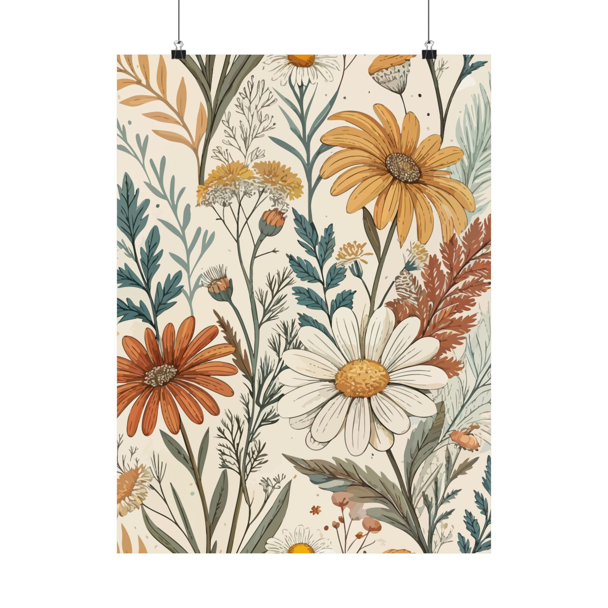 Wildflowers Pattern 016 - 18 in x 24 in Matte Poster