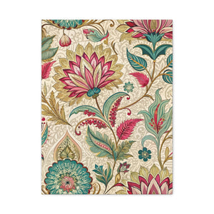 Folk Floral Pattern, Indian Inspired 04 - 18 in x 24 in Matte Canvas, Stretched, 1.25 in